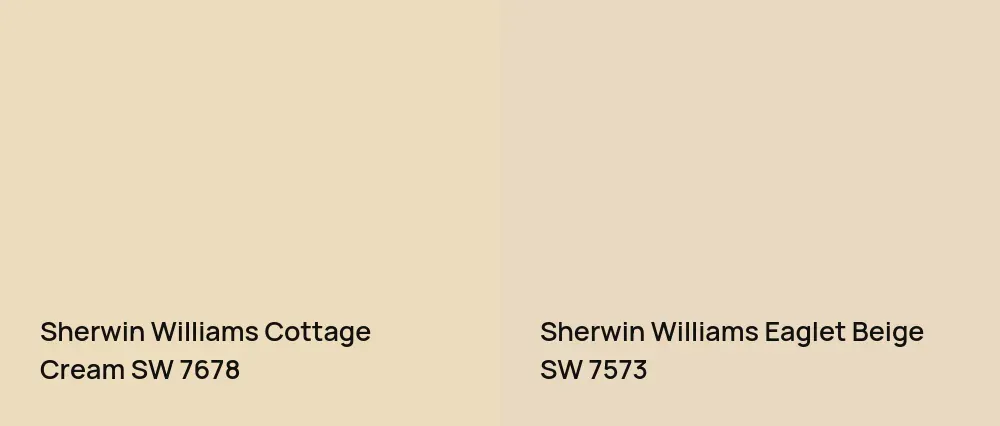 Sherwin Williams Cottage Cream SW 7678 vs Sherwin Williams Eaglet Beige SW 7573