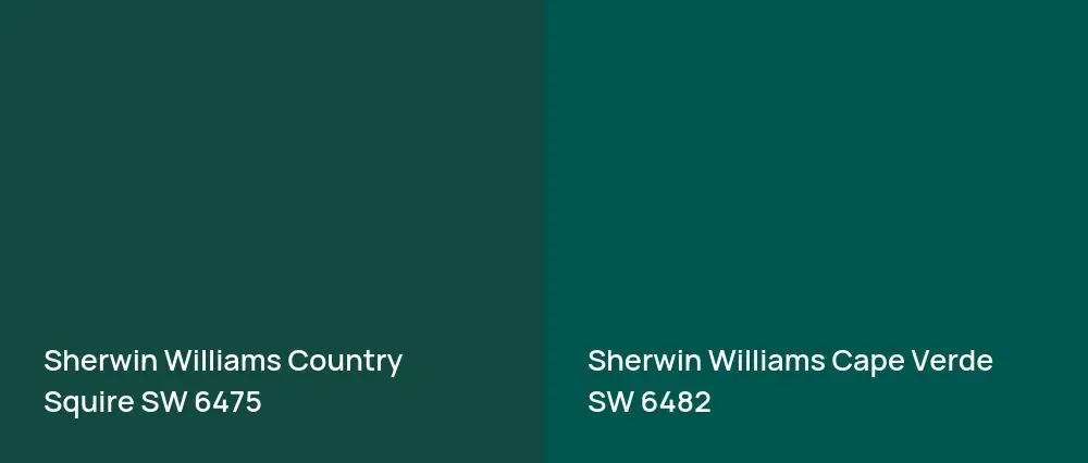 Sherwin Williams Country Squire SW 6475 vs Sherwin Williams Cape Verde SW 6482
