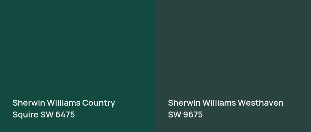Sherwin Williams Country Squire SW 6475 vs Sherwin Williams Westhaven SW 9675