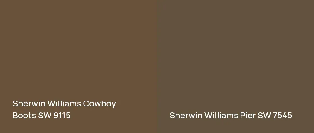 Sherwin Williams Cowboy Boots SW 9115 vs Sherwin Williams Pier SW 7545
