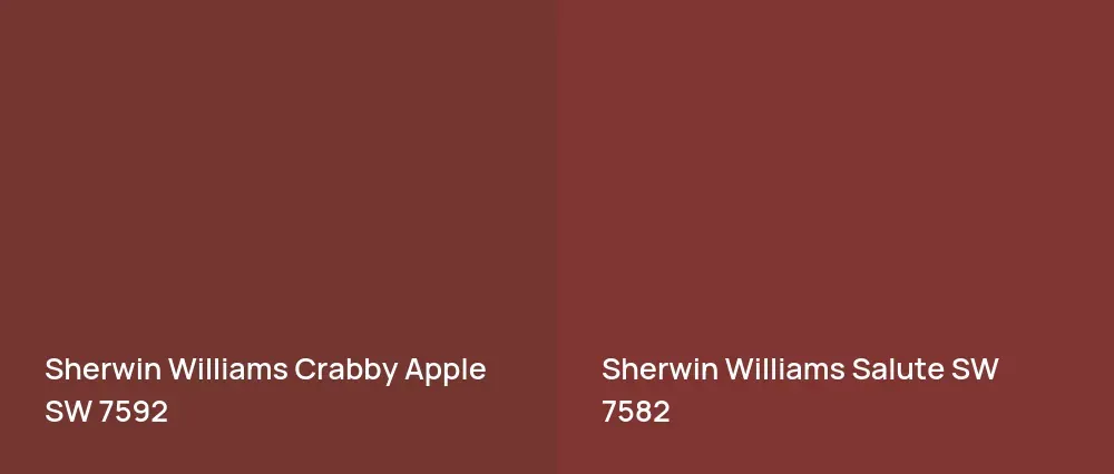 Sherwin Williams Crabby Apple SW 7592 vs Sherwin Williams Salute SW 7582