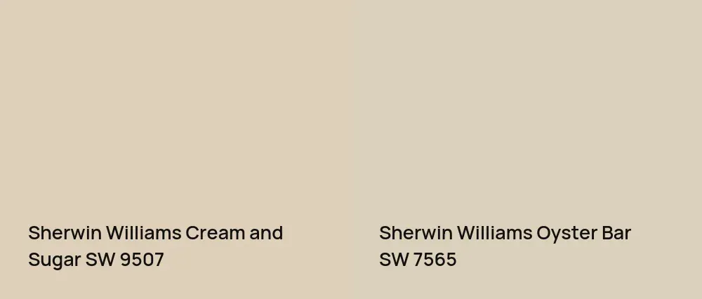 Sherwin Williams Cream and Sugar SW 9507 vs Sherwin Williams Oyster Bar SW 7565