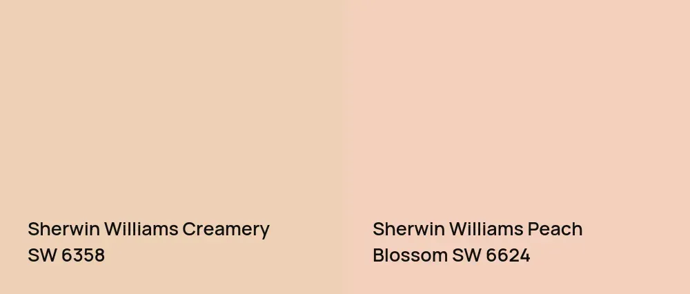 Sherwin Williams Creamery SW 6358 vs Sherwin Williams Peach Blossom SW 6624