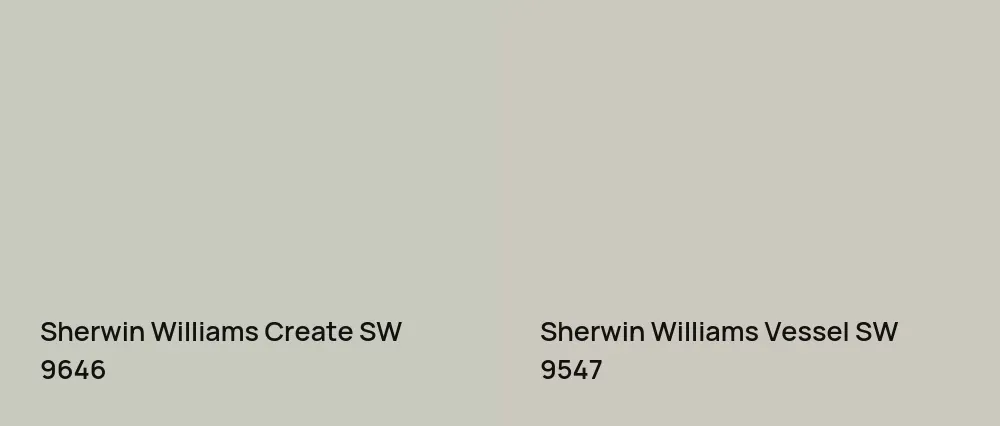 Sherwin Williams Create SW 9646 vs Sherwin Williams Vessel SW 9547