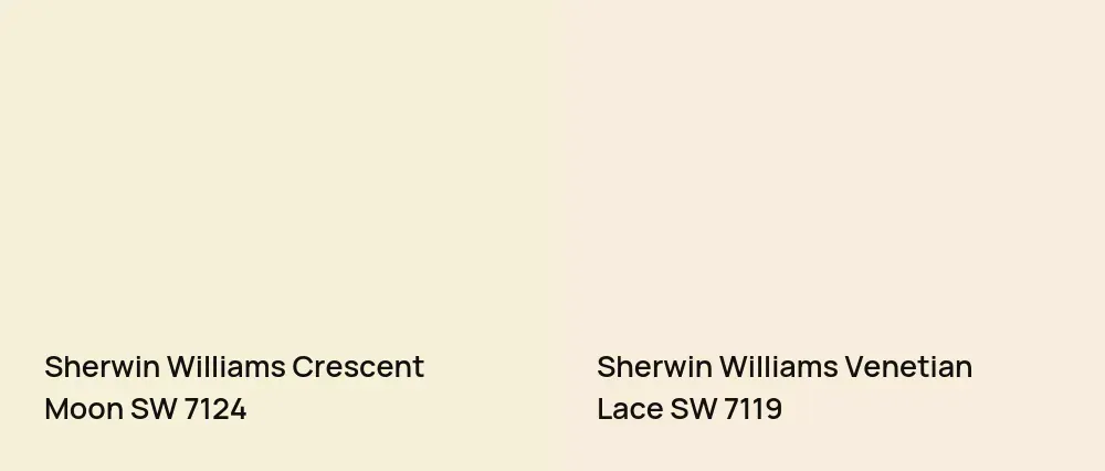 Sherwin Williams Crescent Moon SW 7124 vs Sherwin Williams Venetian Lace SW 7119