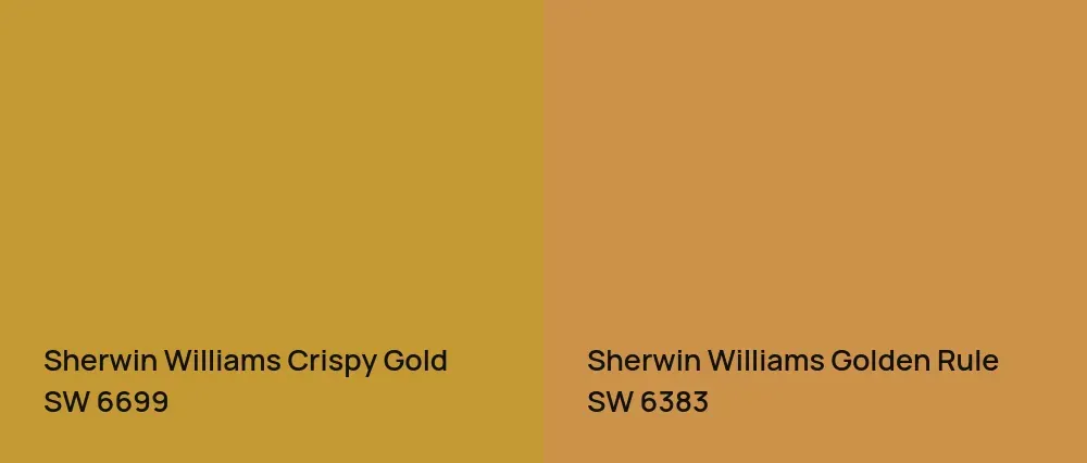 Sherwin Williams Crispy Gold SW 6699 vs Sherwin Williams Golden Rule SW 6383