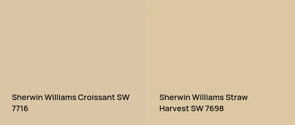 Sherwin Williams Croissant SW 7716 vs Sherwin Williams Straw Harvest SW 7698
