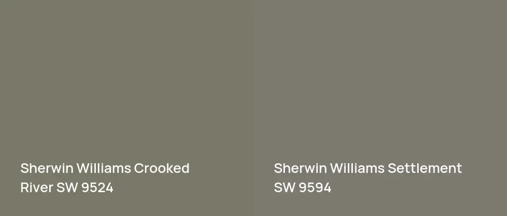 Sherwin Williams Crooked River SW 9524 vs Sherwin Williams Settlement SW 9594