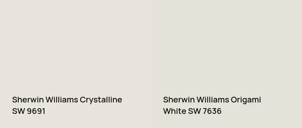 Sherwin Williams Crystalline SW 9691 vs Sherwin Williams Origami White SW 7636