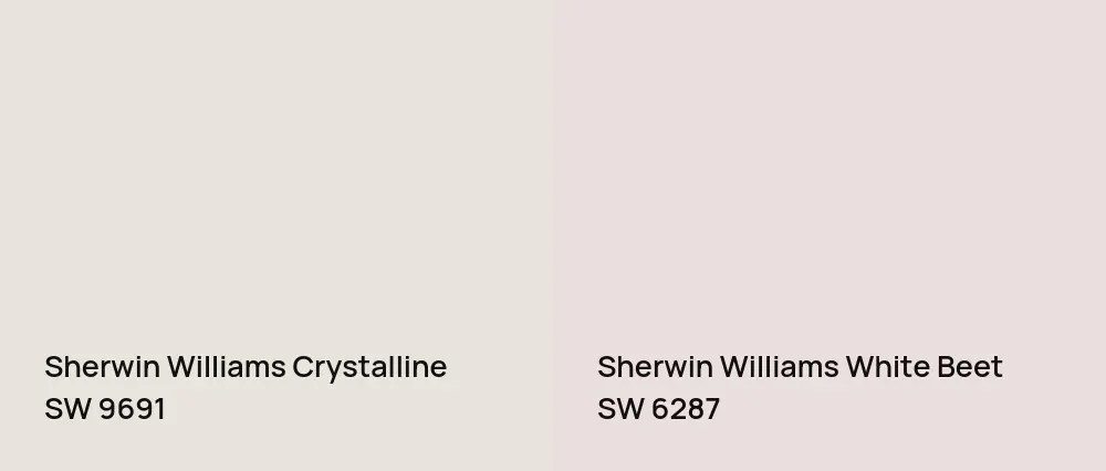 Sherwin Williams Crystalline SW 9691 vs Sherwin Williams White Beet SW 6287