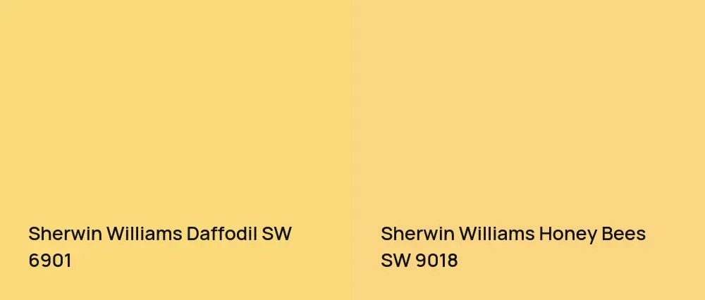 Sherwin Williams Daffodil SW 6901 vs Sherwin Williams Honey Bees SW 9018