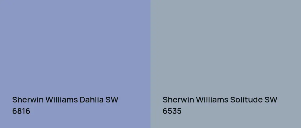 Sherwin Williams Dahlia SW 6816 vs Sherwin Williams Solitude SW 6535