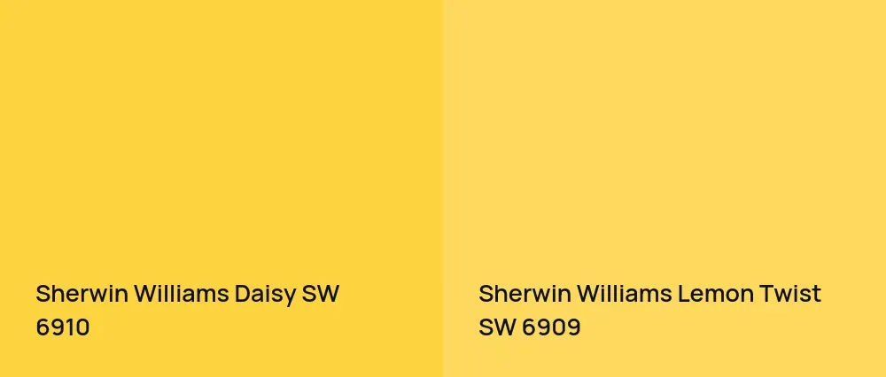 Sherwin Williams Daisy SW 6910 vs Sherwin Williams Lemon Twist SW 6909