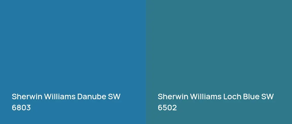 Sherwin Williams Danube SW 6803 vs Sherwin Williams Loch Blue SW 6502