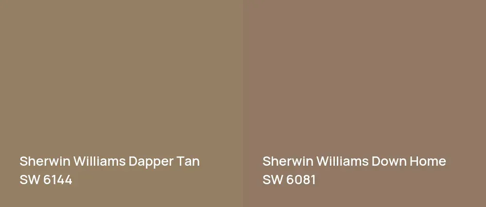 Sherwin Williams Dapper Tan SW 6144 vs Sherwin Williams Down Home SW 6081
