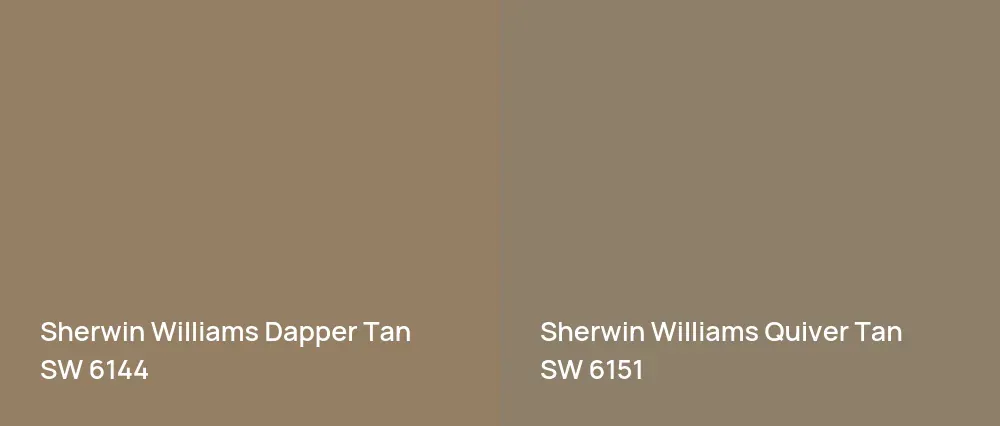 Sherwin Williams Dapper Tan SW 6144 vs Sherwin Williams Quiver Tan SW 6151