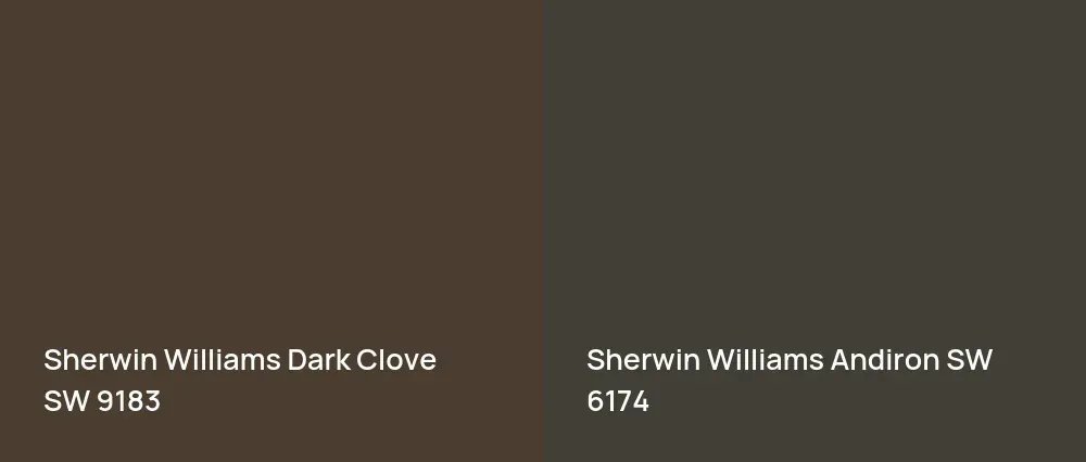 Sherwin Williams Dark Clove SW 9183 vs Sherwin Williams Andiron SW 6174