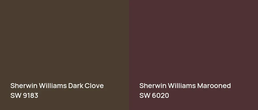 Sherwin Williams Dark Clove SW 9183 vs Sherwin Williams Marooned SW 6020