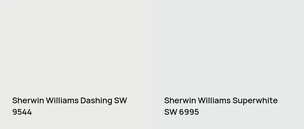 Sherwin Williams Dashing SW 9544 vs Sherwin Williams Superwhite SW 6995