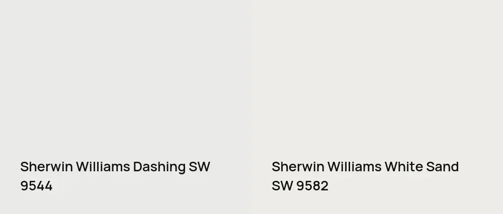 Sherwin Williams Dashing SW 9544 vs Sherwin Williams White Sand SW 9582