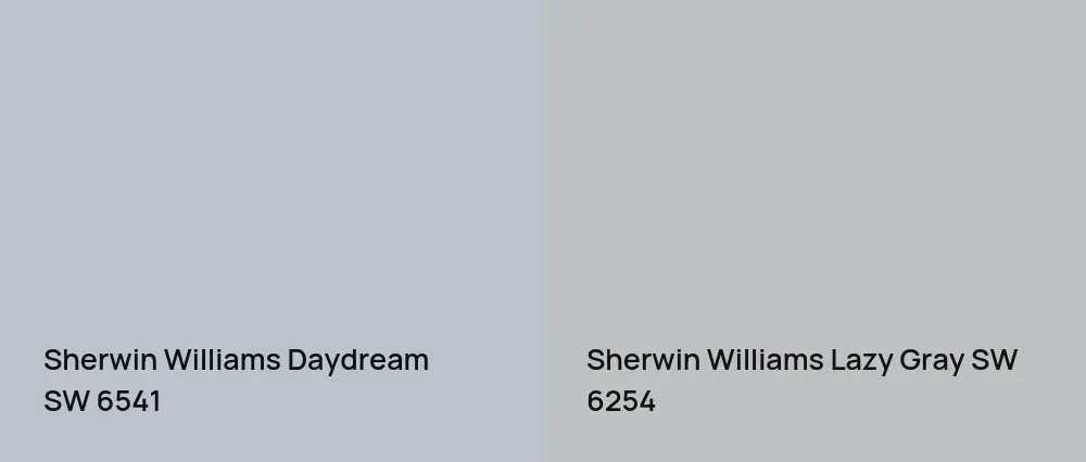 Sherwin Williams Daydream SW 6541 vs Sherwin Williams Lazy Gray SW 6254