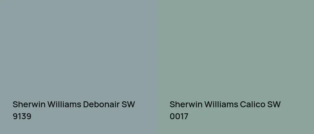 Sherwin Williams Debonair SW 9139 vs Sherwin Williams Calico SW 0017