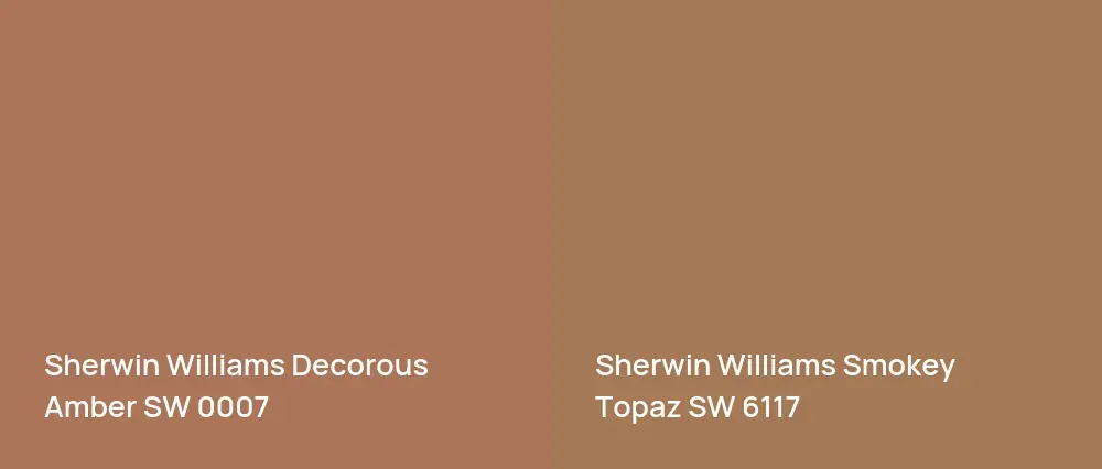 Sherwin Williams Decorous Amber SW 0007 vs Sherwin Williams Smokey Topaz SW 6117