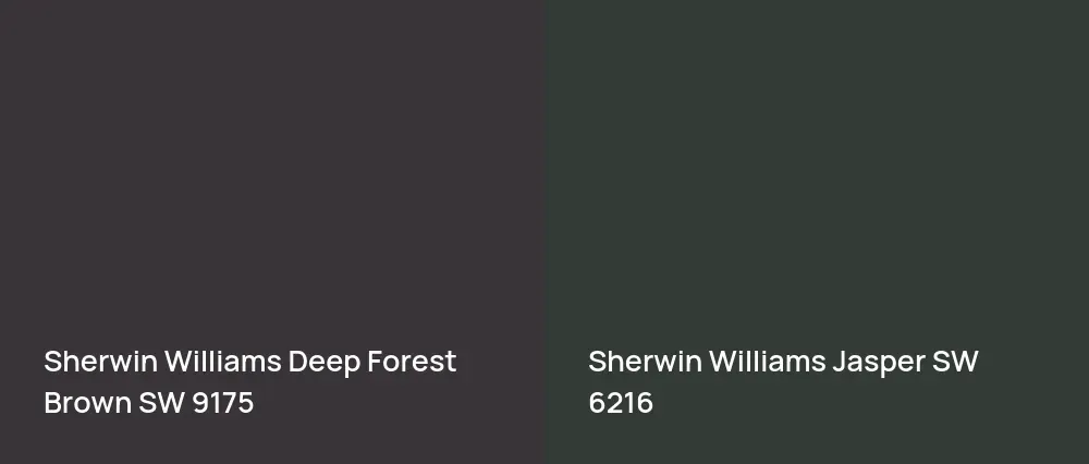 Sherwin Williams Deep Forest Brown SW 9175 vs Sherwin Williams Jasper SW 6216