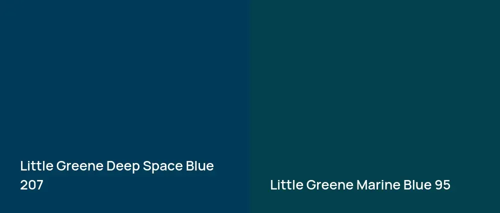 Little Greene Deep Space Blue 207 vs Little Greene Marine Blue 95