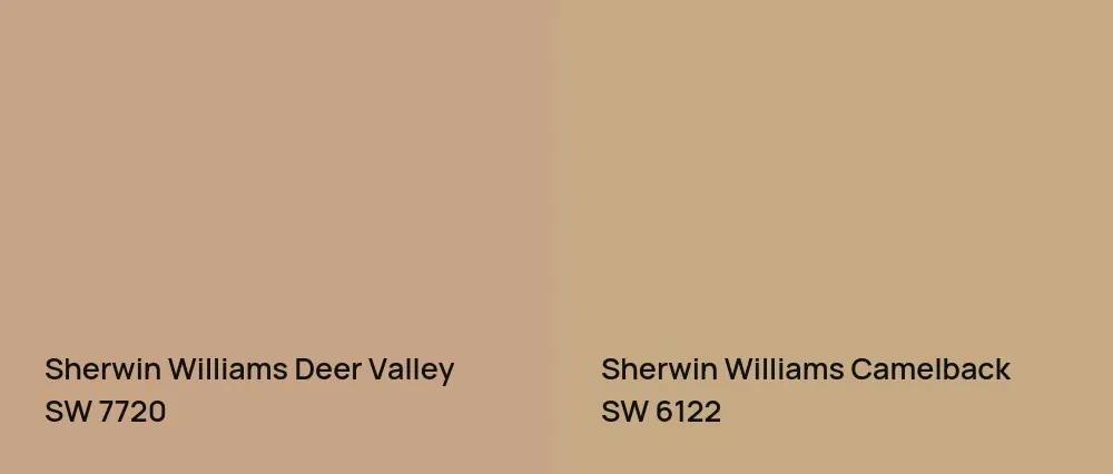 Sherwin Williams Deer Valley SW 7720 vs Sherwin Williams Camelback SW 6122