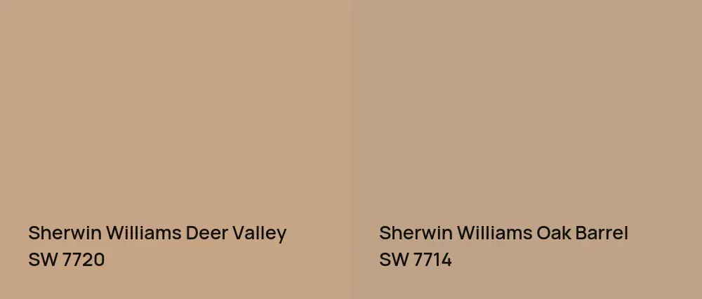 Sherwin Williams Deer Valley SW 7720 vs Sherwin Williams Oak Barrel SW 7714