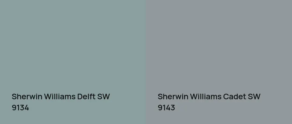 Sherwin Williams Delft SW 9134 vs Sherwin Williams Cadet SW 9143