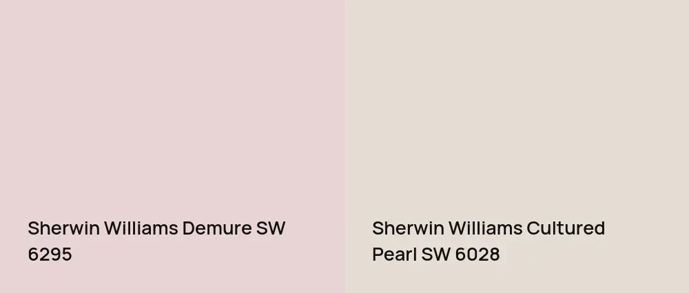 Sherwin Williams Demure SW 6295 vs Sherwin Williams Cultured Pearl SW 6028