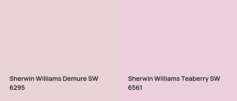 Sherwin Williams Demure SW 6295 vs Sherwin Williams Teaberry SW 6561