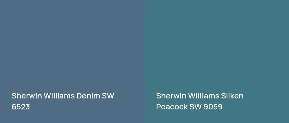 Sherwin Williams Denim SW 6523 vs Sherwin Williams Silken Peacock SW 9059