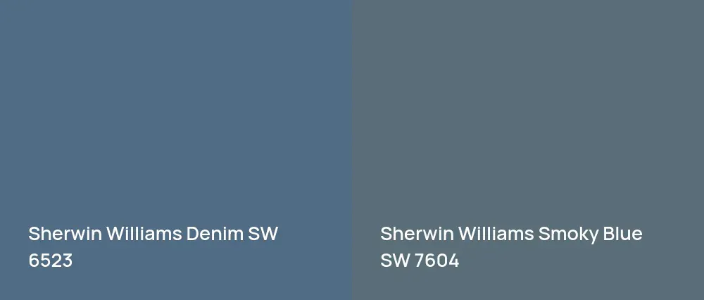 Sherwin Williams Denim SW 6523 vs Sherwin Williams Smoky Blue SW 7604