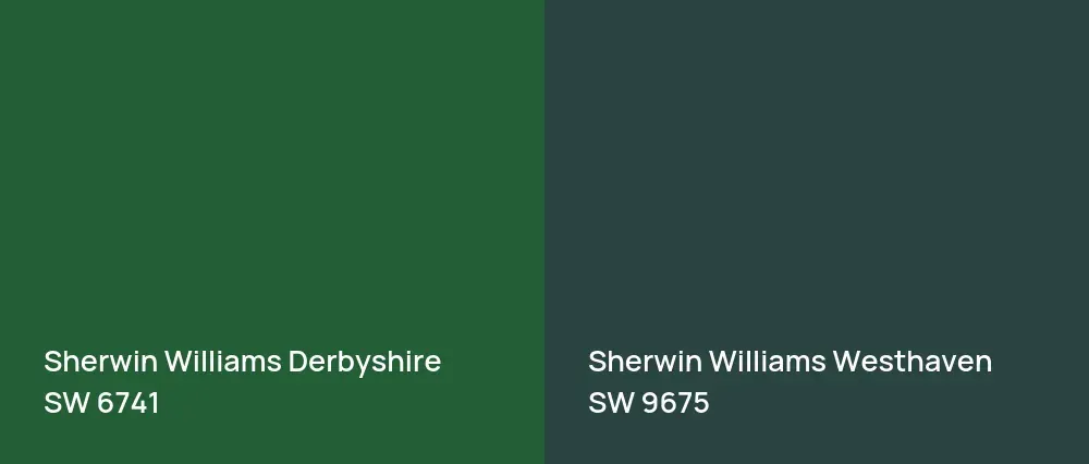 Sherwin Williams Derbyshire SW 6741 vs Sherwin Williams Westhaven SW 9675