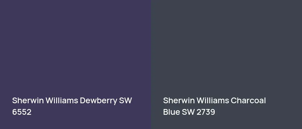 Sherwin Williams Dewberry SW 6552 vs Sherwin Williams Charcoal Blue SW 2739