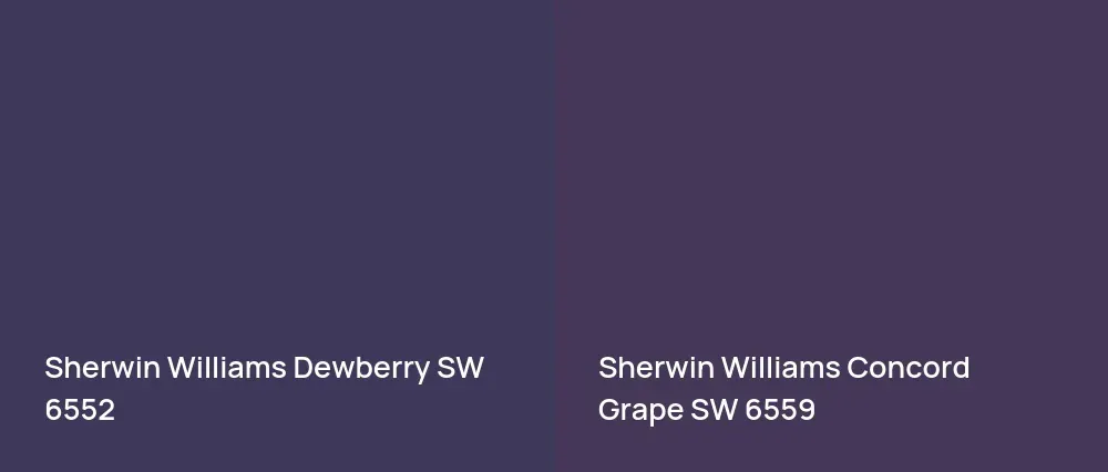 Sherwin Williams Dewberry SW 6552 vs Sherwin Williams Concord Grape SW 6559
