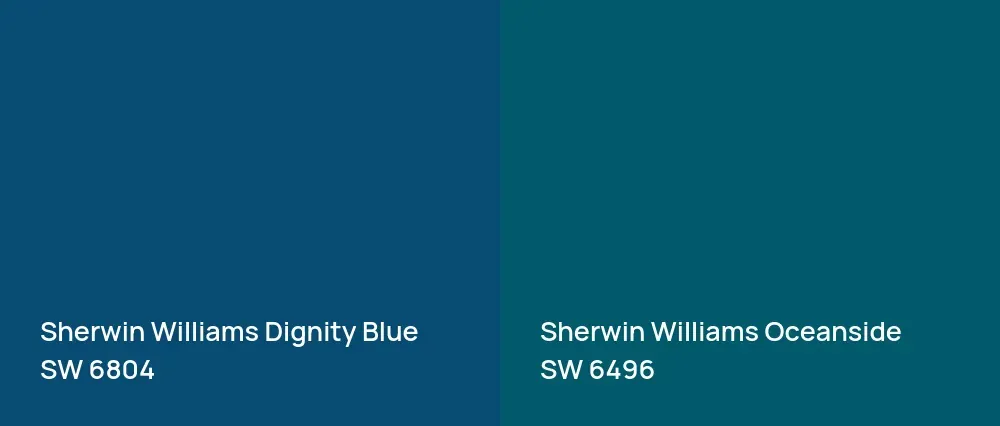 Sherwin Williams Dignity Blue SW 6804 vs Sherwin Williams Oceanside SW 6496