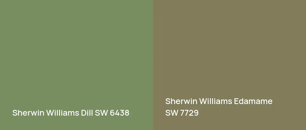 Sherwin Williams Dill SW 6438 vs Sherwin Williams Edamame SW 7729