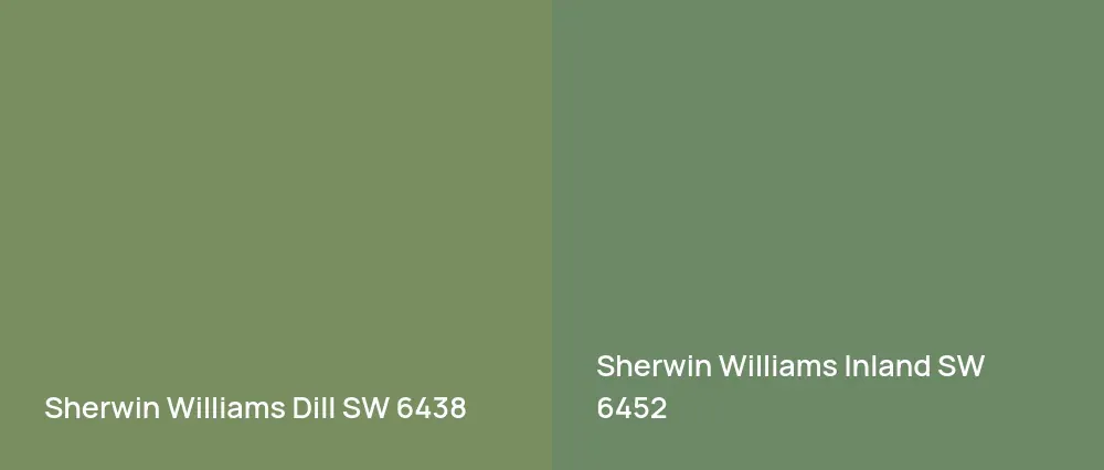 Sherwin Williams Dill SW 6438 vs Sherwin Williams Inland SW 6452