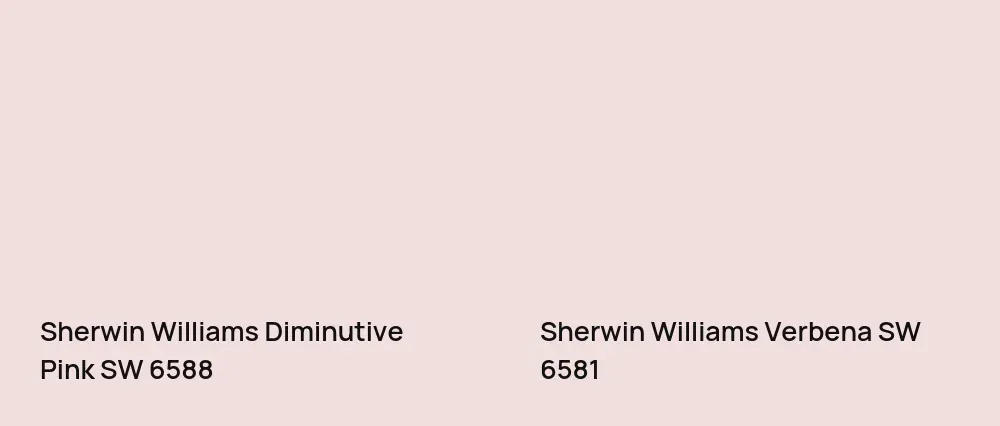Sherwin Williams Diminutive Pink SW 6588 vs Sherwin Williams Verbena SW 6581
