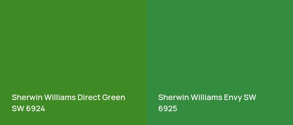Sherwin Williams Direct Green SW 6924 vs Sherwin Williams Envy SW 6925