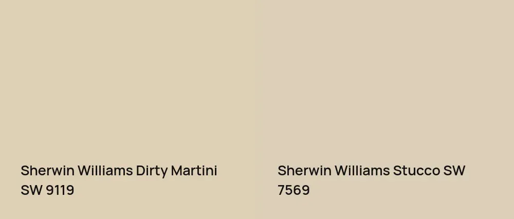 Sherwin Williams Dirty Martini SW 9119 vs Sherwin Williams Stucco SW 7569