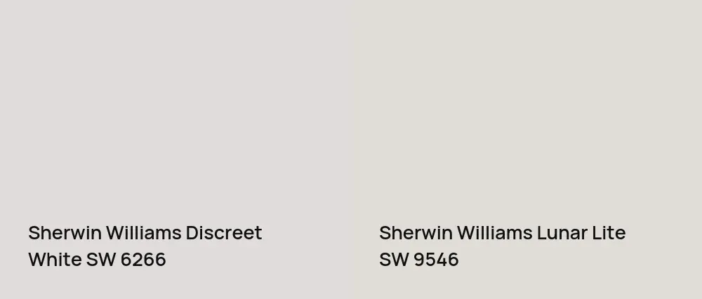 Sherwin Williams Discreet White SW 6266 vs Sherwin Williams Lunar Lite SW 9546