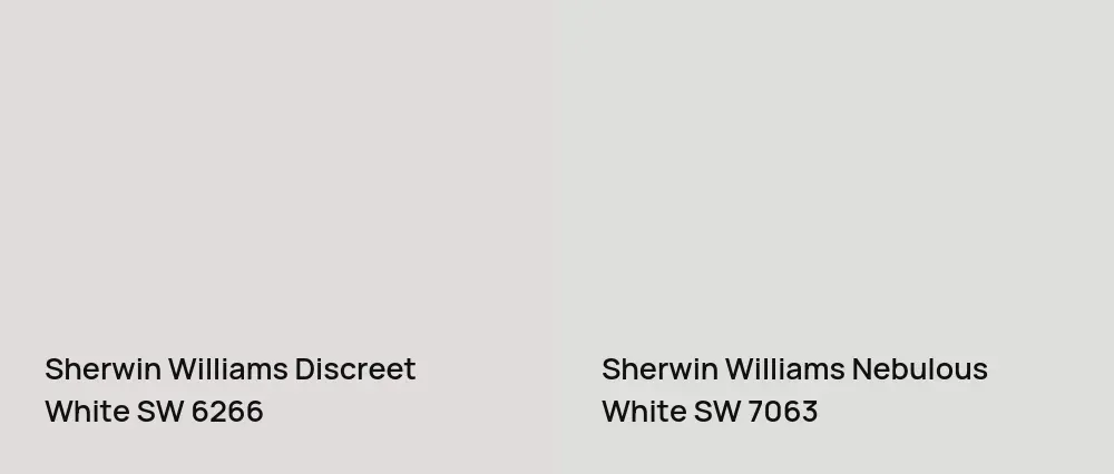 Sherwin Williams Discreet White SW 6266 vs Sherwin Williams Nebulous White SW 7063