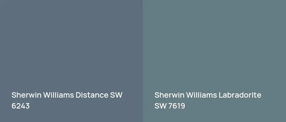 Sherwin Williams Distance SW 6243 vs Sherwin Williams Labradorite SW 7619