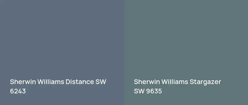 Sherwin Williams Distance SW 6243 vs Sherwin Williams Stargazer SW 9635