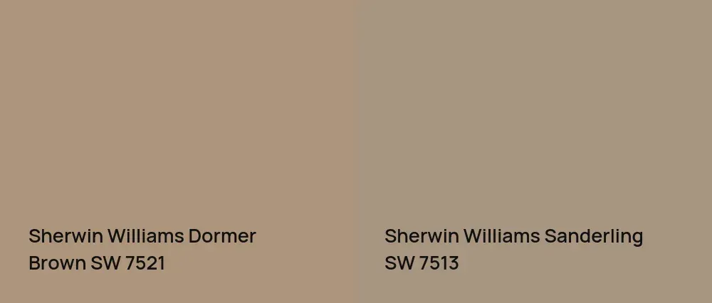Sherwin Williams Dormer Brown SW 7521 vs Sherwin Williams Sanderling SW 7513